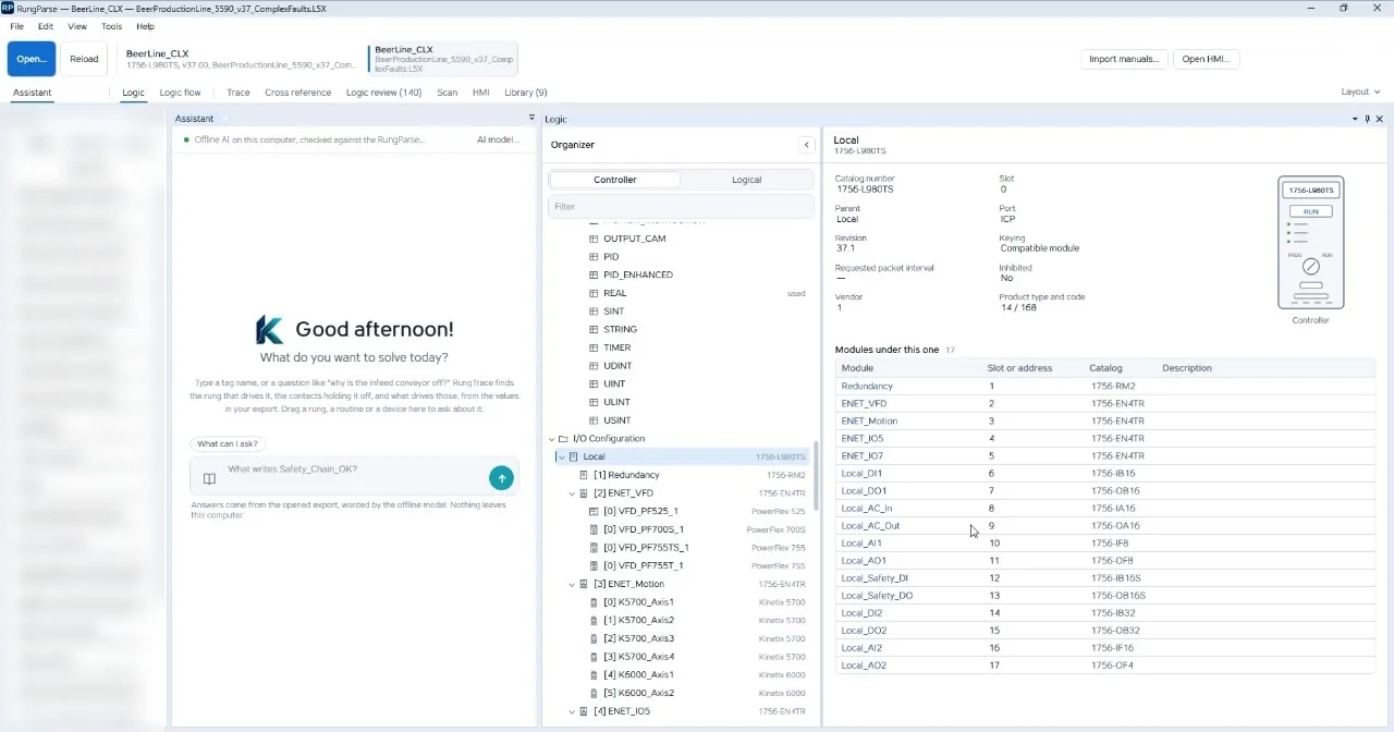 RungParse module and manual view